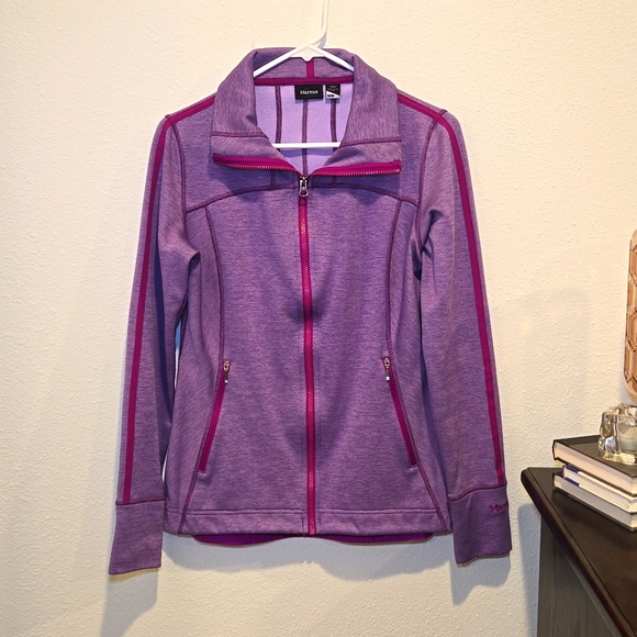 Marmot Zip Up Fleece Sweatshirt Size Medium, Purple - Picture 1 of 9